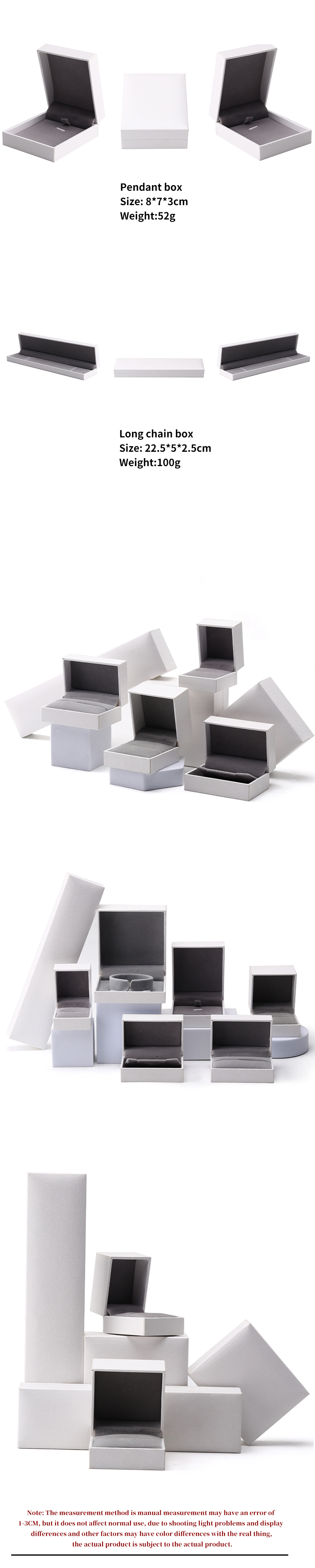Rectangle Shape Handmade Cardboard Jewelry Box For Necklace Bracelet Ring Set