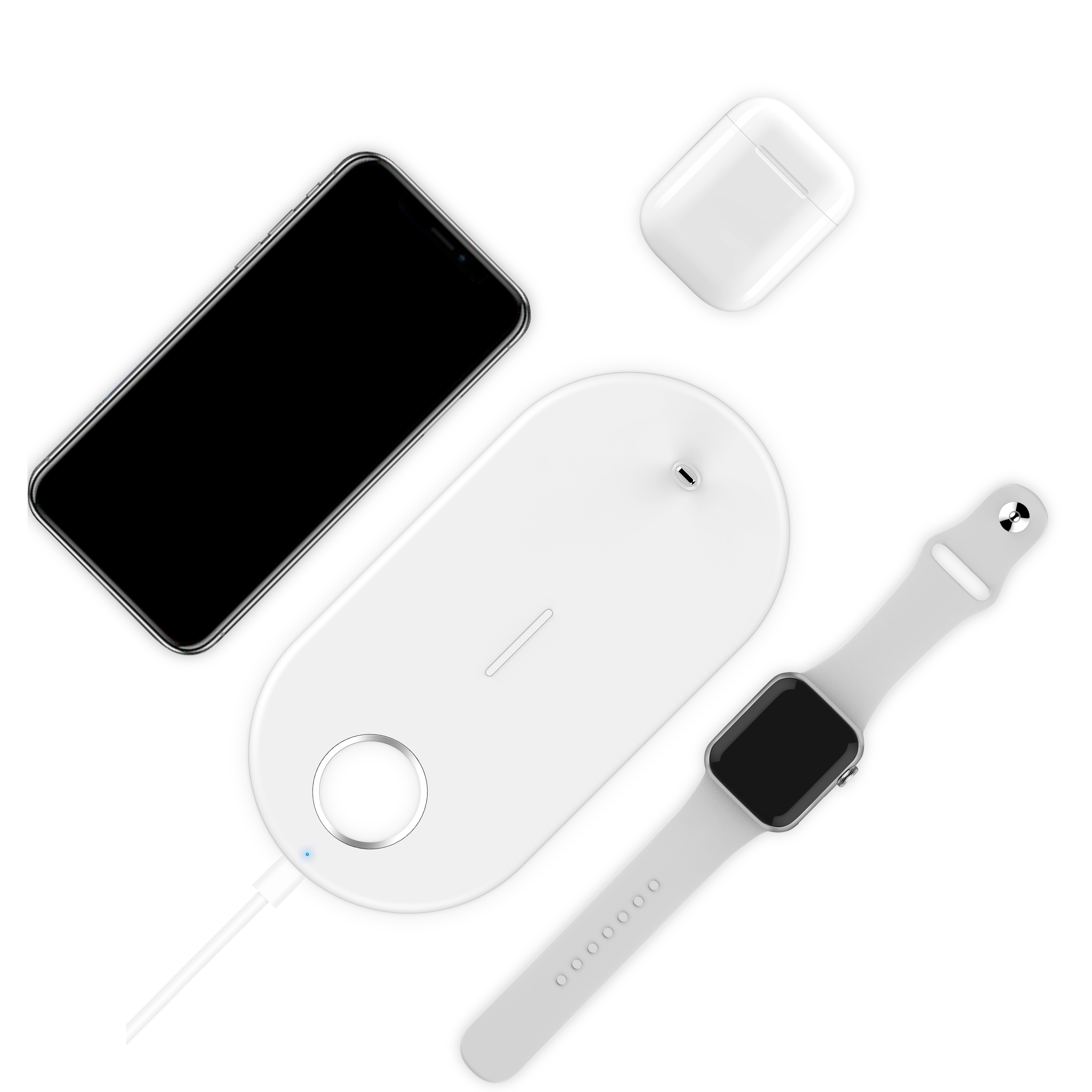 Slim Wireless Charging Pad For Iphone Apple Watch And Airpods