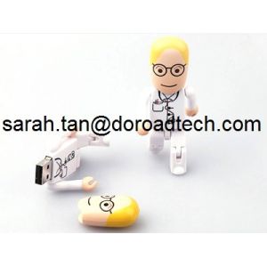 High Speed Real Capacity Plastic Robot USB Memory Sticks, Customized Figures Available