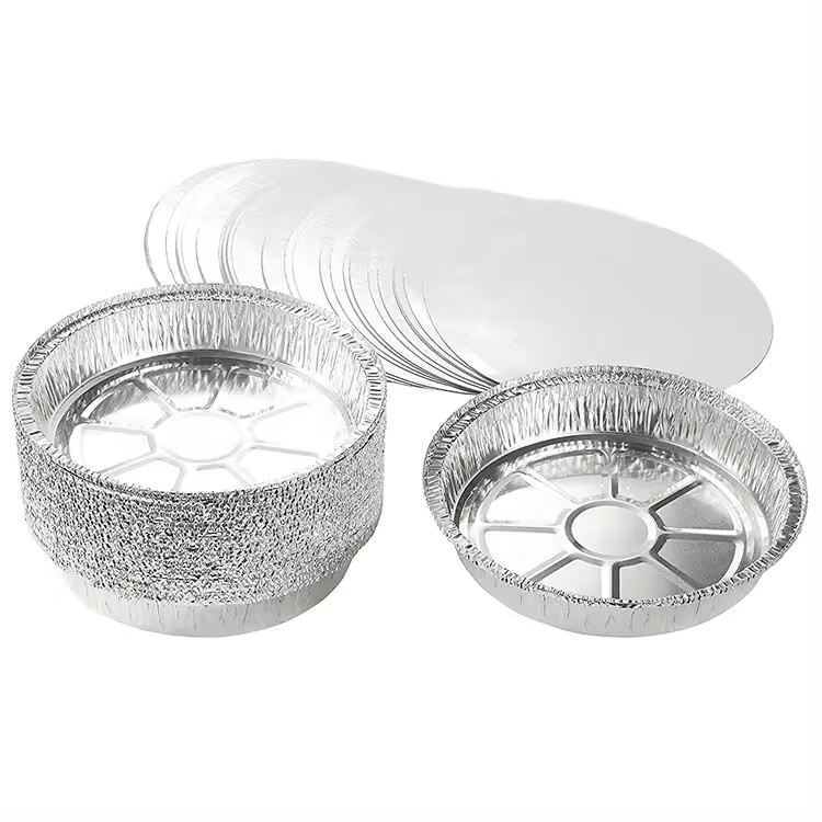 Round Aluminum Foil Pizza Baking Pans / Trays With Plastic / Foil / Paper Lid