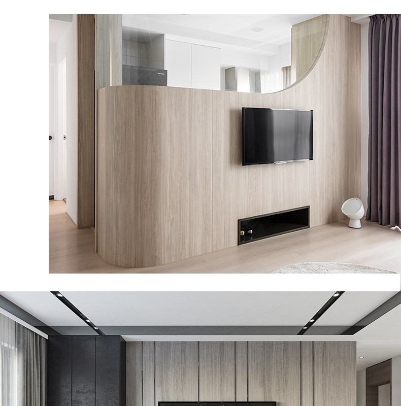 Modern Light Luxury Waterproof Wood Grain PVC bamboo charcoal Wood Veneer Wall Panels
