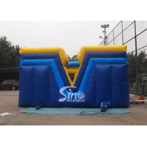 Commercial inflatable bouncy castle with double slide and removable banner