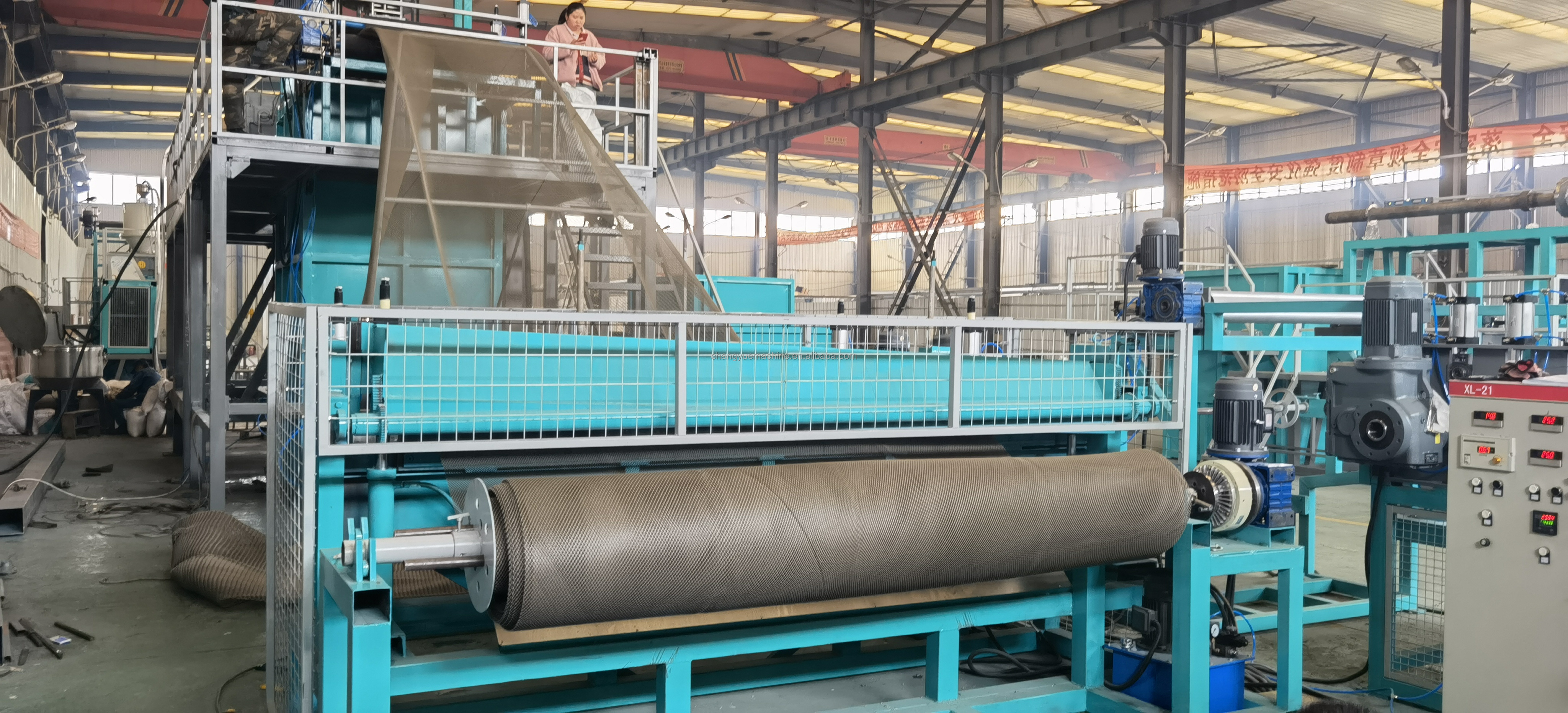 HDPE/PP Plastic Processed 2D/3D Geo Net Making Machine with 38CrMoALA Screw Material