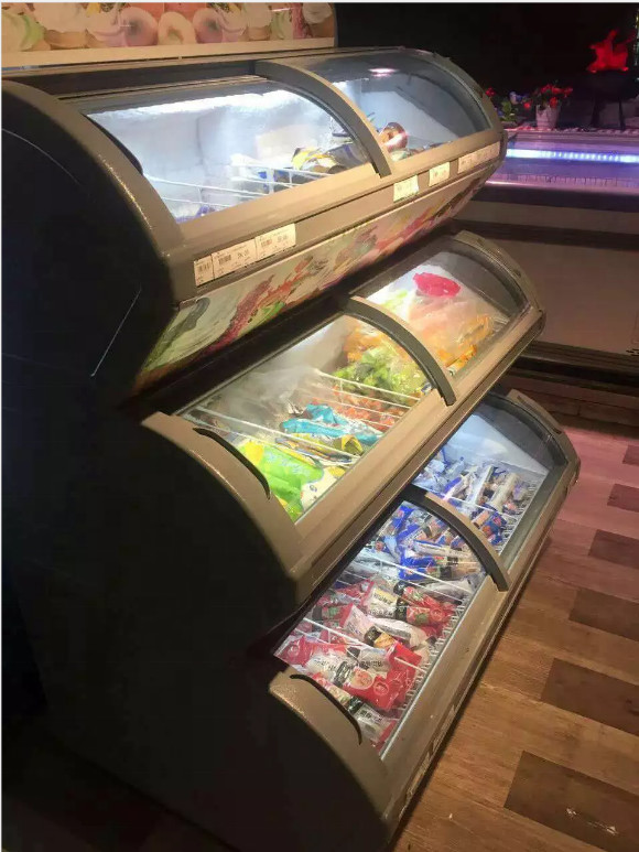 -22 Degree Ice Cream Display Freezer With 3 Cabinet Low Noise
