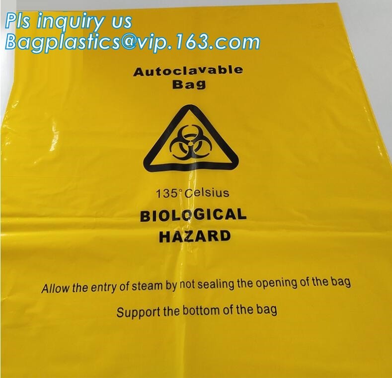 Customized color biohazard medical waste drawstring bag drawtape bag, biohazard medical waste bags for clinical waste,ye