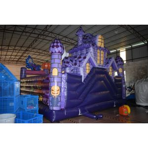 Hallowmas Bouncer Double Slide Scared Inflatable Ghost Jumping Castle With