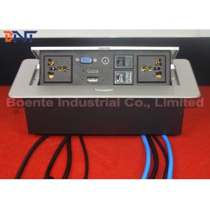 Customized Made Office Desktop Hidden Pop Up Power Sockets CAT6 / HDMI