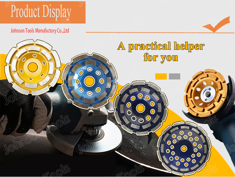 Professional 105-180mm Double Row Diamond Cup Wheel Long Grinding Life