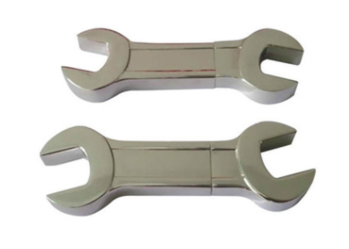 Metal Spanner Shape High Capacity Usb , 64g 2.0 Silver Pen Drive Covenient Use