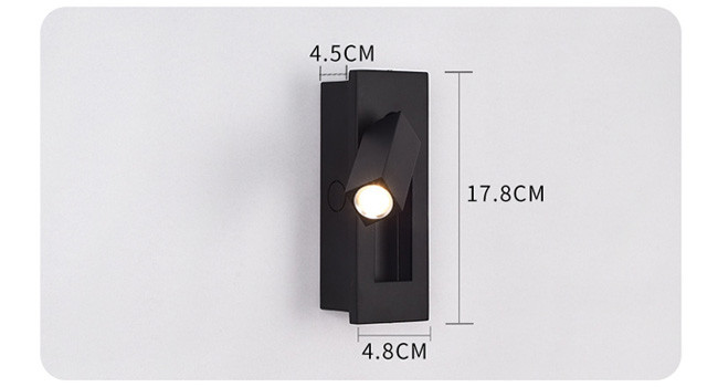 Embedded LED Wall Lamp With Switch Hotel Room Bedroom Bedside Wall Lamp