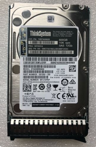 2.5" 600GB ThinkSystem Lenovo 1U Server 7XB7A00025 10K SAS 12Gb 512n HDD