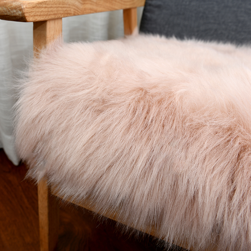 OBLONG Artificial Sheepskin Cushion Pads Pink Square For Seat