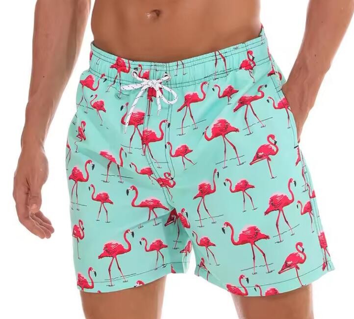 3D Print Plus Size Beach Shorts Cartoon Printed Mens Surf Trunks Nontoxic