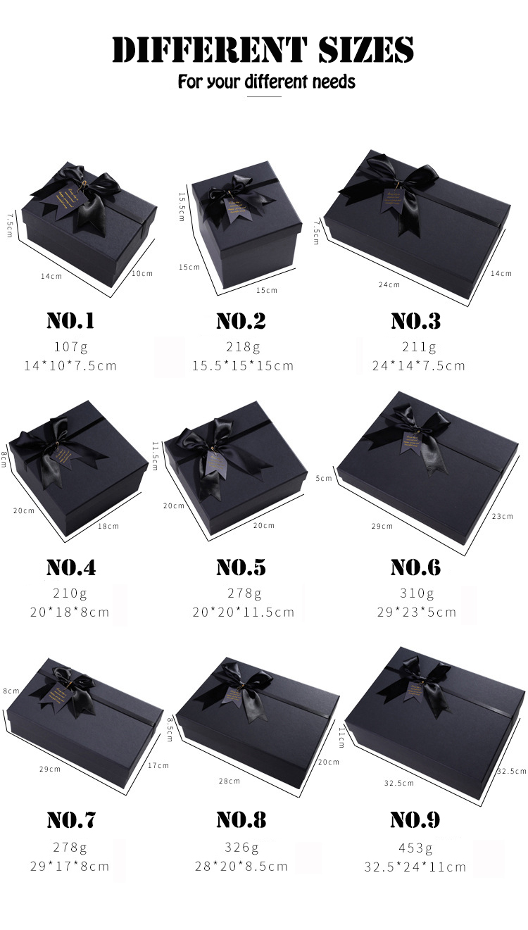 ODM Bulk Cardboard Gift Packaging Box Design Black Present Boxes For Lipstick Perfume
