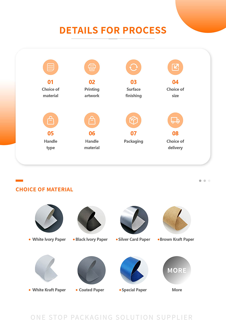 Offset Custom Printed Paper Bags Recyclable Ivory Board Paper
