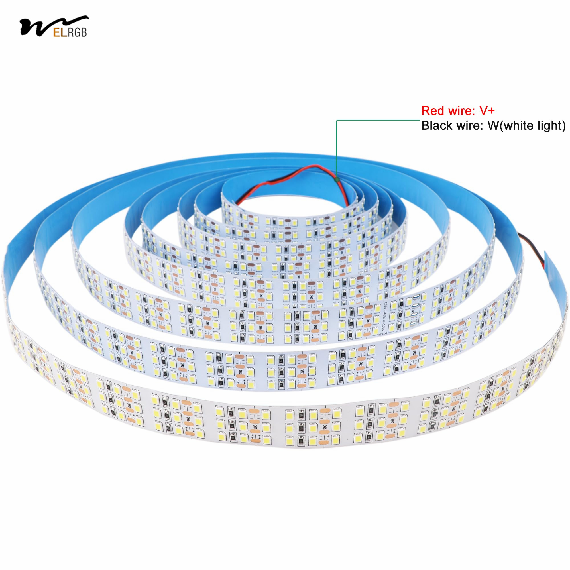 16.4ft LED Strip Lights 12V 1800 LEDs Triple Row Daylight White 6000K Dimmable Year 3-Year