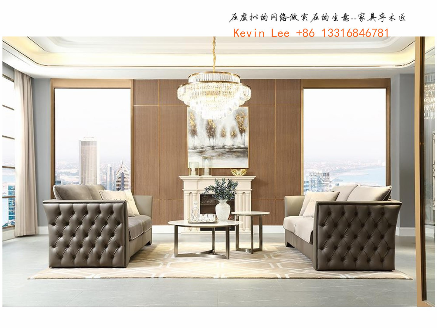 Custom made furniture factory who supply hotel furniture console table and coffee table for Lobby Leisure furniture