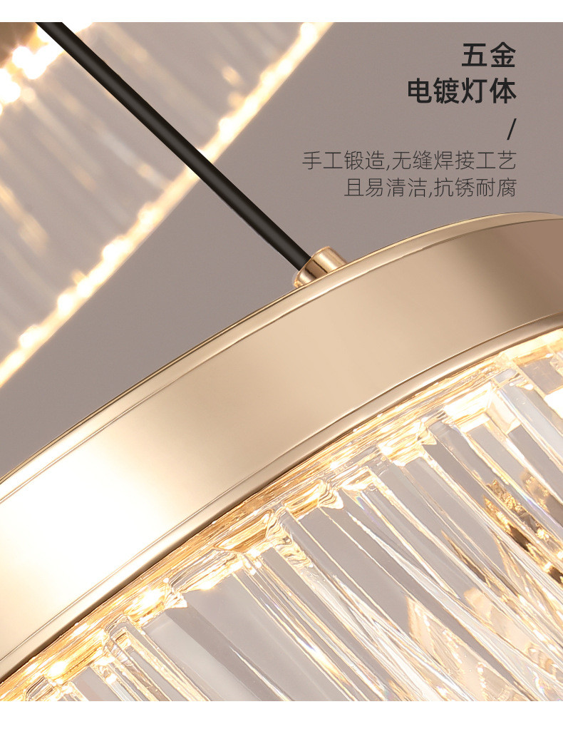 Transparent PMMA Acrylic Lampshade LED Chandelier Rust Resistant