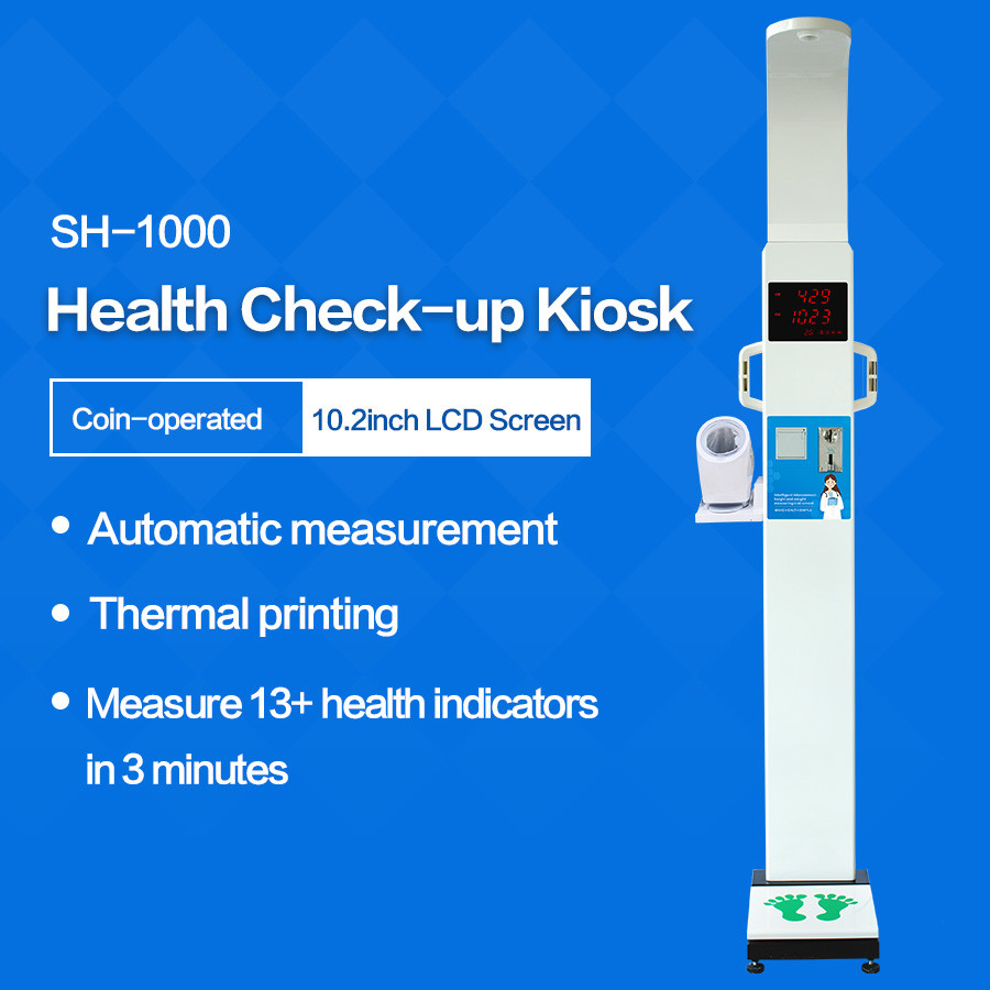 10.2 Inch Coin Operated Height And Weight Scales Body Fat Composition Machine