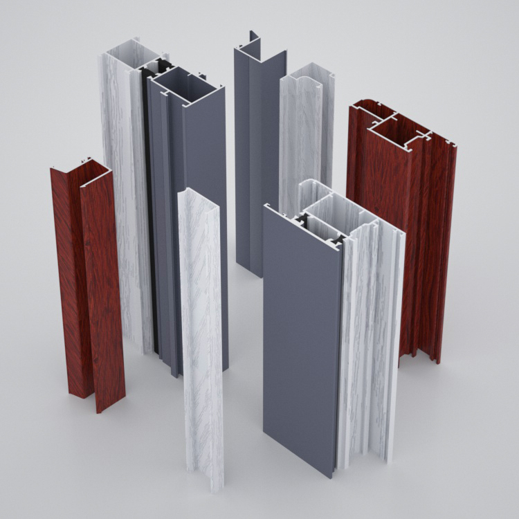 Electrophoresis Casement Aluminium Window Profiles Wooden Grain Finished
