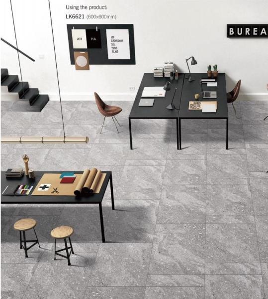 Wear-Resistant 600x600mm Exterior Wall Tile And Light Gray Full Body Porcelain