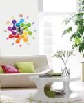 Modern Home Decoration Crystal Bones Wall Sticker Clock 10D012
