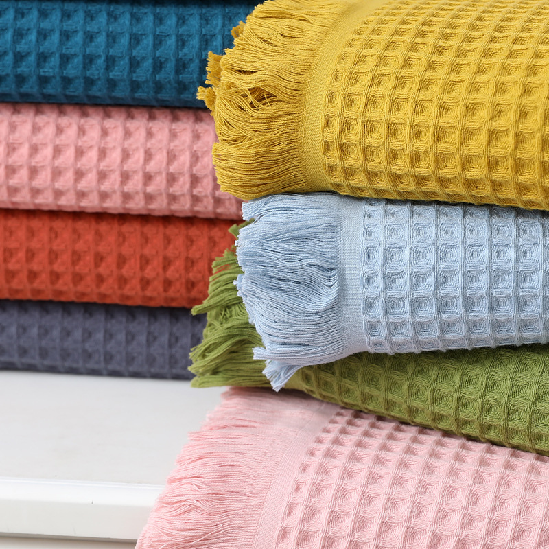 Hotel Soft Multi-Colored Tassel Bath Towel Shawl 90*180 with Antimicrobial and Cotton