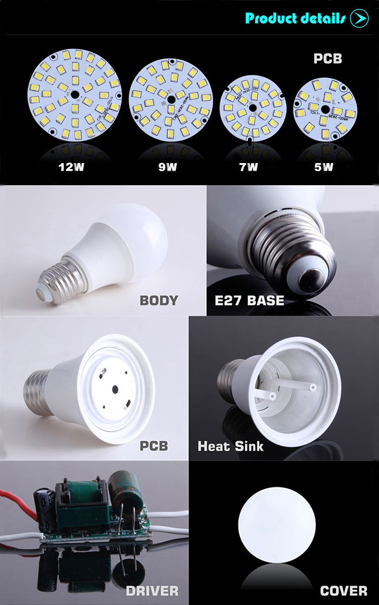 Indoor LED bulb lights 5w led bulb E27 B22 E14