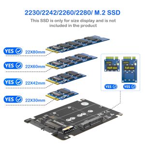 M.2 SSD to 2.5-inch SATA3 Enclosure for NGFF Key-B and mSATA