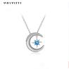 Buy cheap 0.69ft 2g Moon Star Pendant Necklace Trendy Topaz Solid Silver Heart Necklace from wholesalers