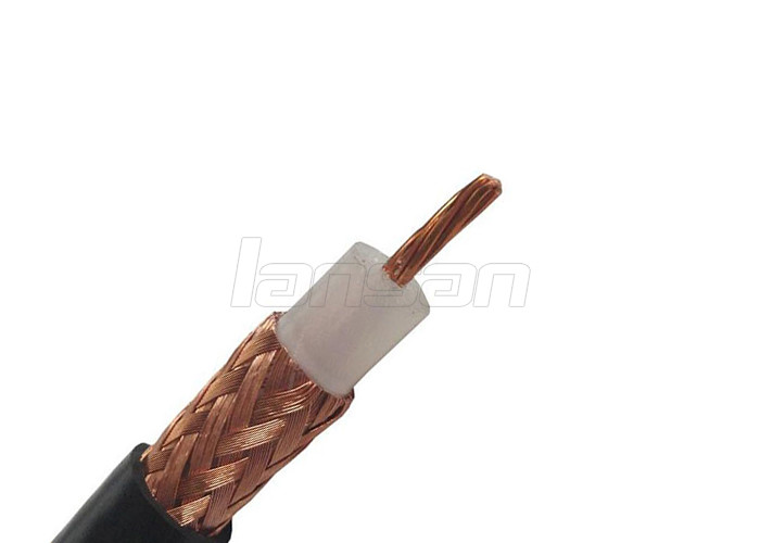 100 Meters Coaxial TV Cable Balck / White CCS RG11 Coaxial Cable With PE Film