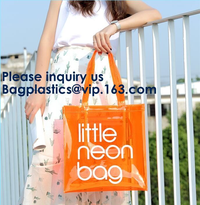 Custom Clear Pvc Lady Handbag Set Transparent Beach Tote Bag,OEM EVA PVC Zipper Bag Swimwear, Plastic Zipper EVA Pouch