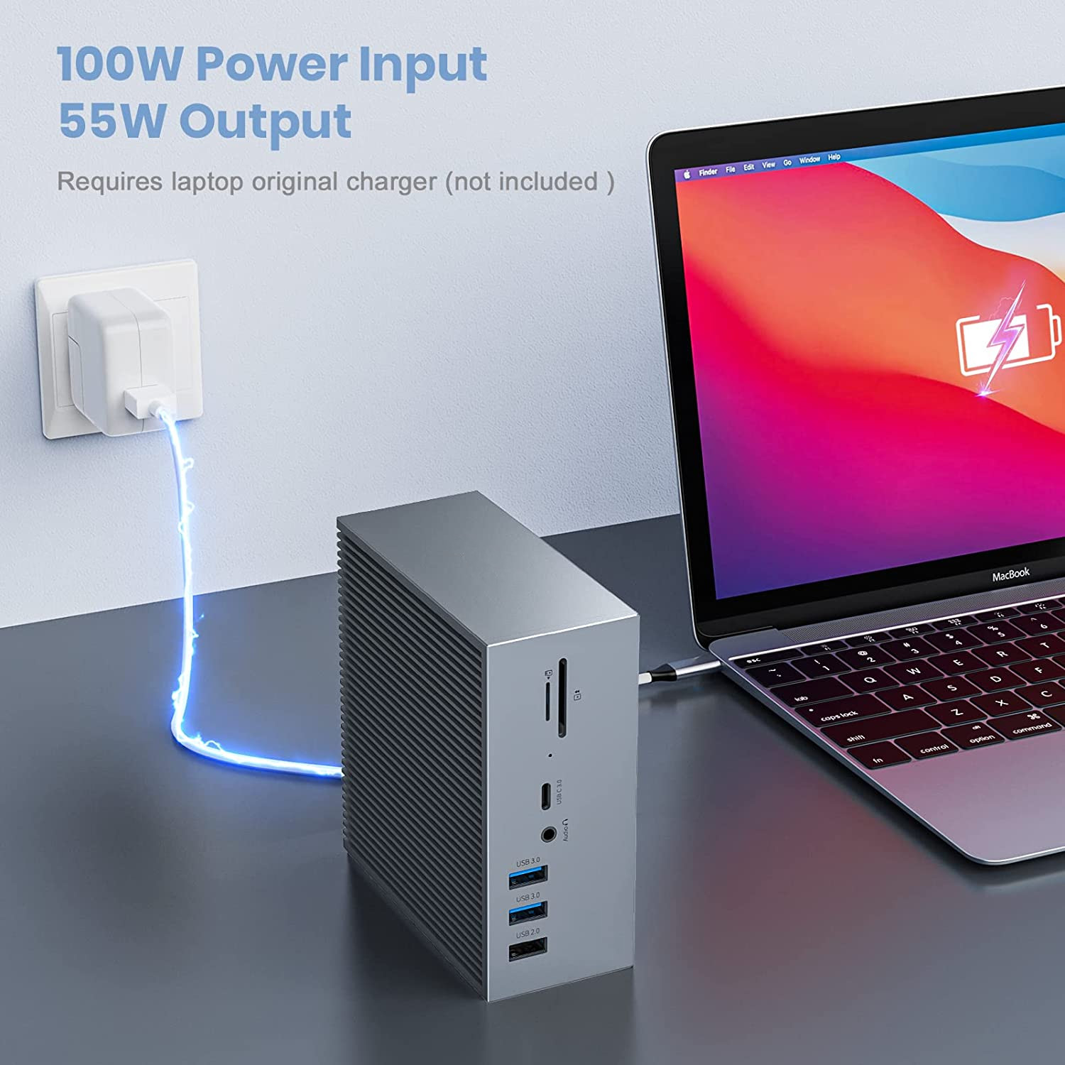 16 In 2 USB C Dual Monitor Thunderbolt 3 Dock HDMI For Laptop Hub USB Adapter