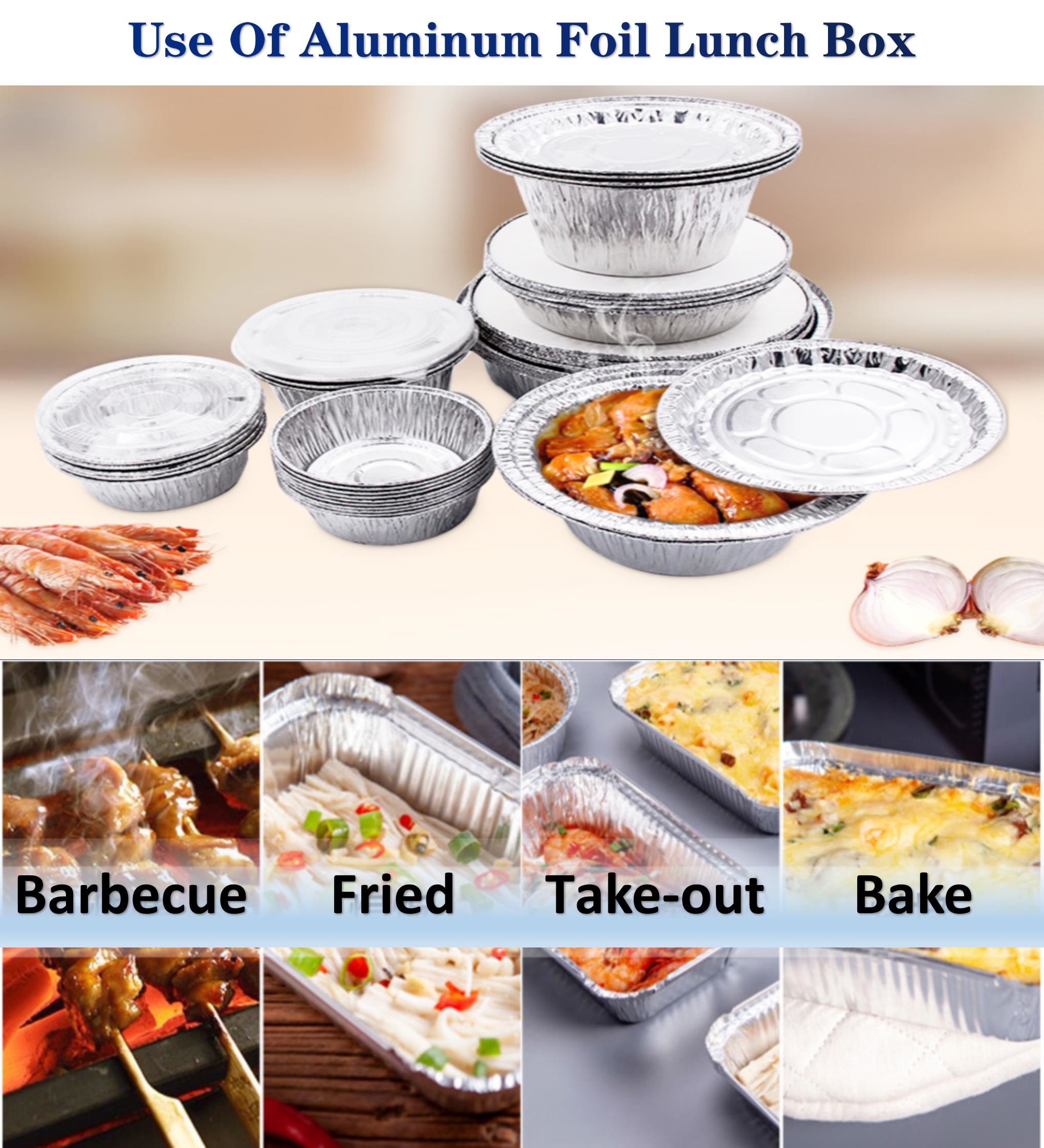 211 750ML Aluminium Foil Tiffin Box 210*140*48mm For Barbecue
