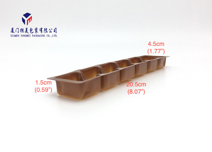 Vacuumformed PVC Tray With 6 Caves Plastic Retail Packaging Boxes Rectangle Shape
