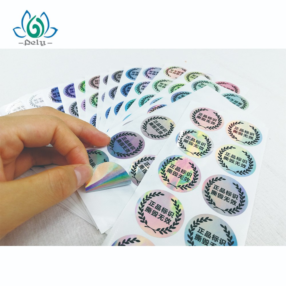 Anticounterfeiting Silver Goil 3D Tamper Proof Barcode Labels