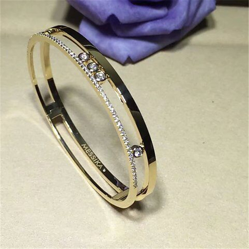 Jewelry factory in Shenzhen, China Luxury Jewelry Symbolize love bracelet 18k gold 5 diamond sliding Bracelets