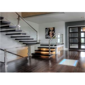 Metal Floating Stairs , Modern Floating Stairs Single Invisible Stringer