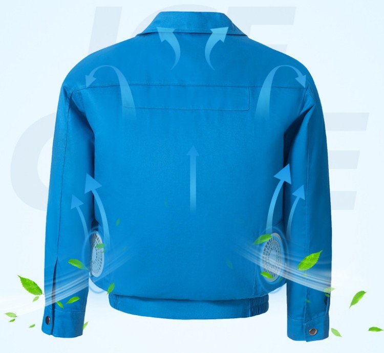 Battery Power Fan Cooled Jacket Worsted Fabric For Women Men Workerwear