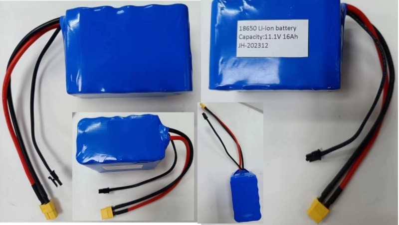 3S5P 18650 Battery Pack 11.1V 16Ah With Charging Connector MX3.0 Discharging XT60 Female Plug