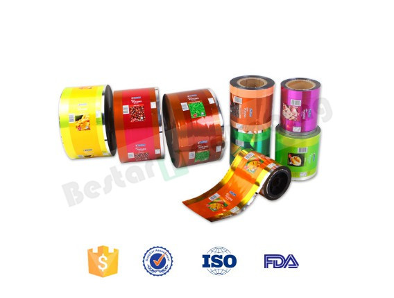 Food grade plastic wrapping roll film for potato chips with Bestar automatic packing machine