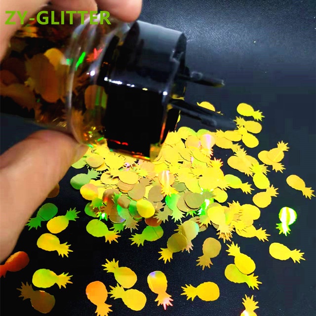 Party Supplies Handcraft Glitter Pineapple Shapes Kids Paint Glitter Ananas Shaped 1KG Packing