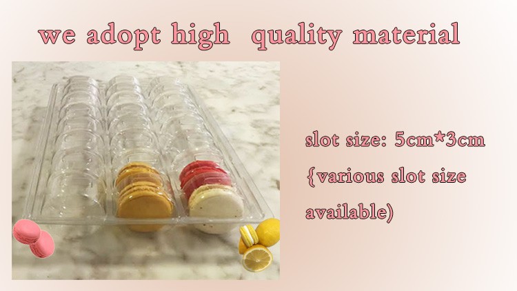 macaron cakes cookies PET PVC plastic blister thermoforming vacuum clear transparent containers