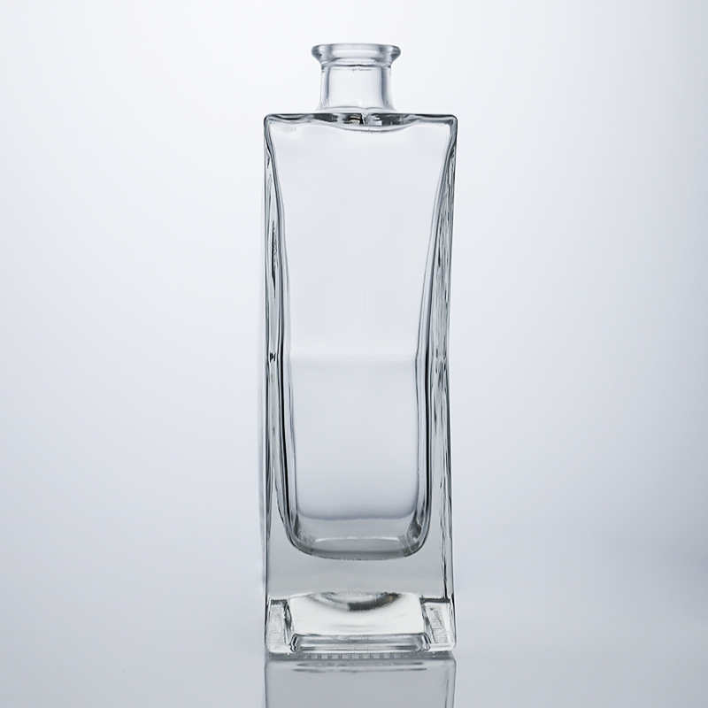 Unique Shape Glass Bottle for Rum Gin Vodka Cork Stopper Included