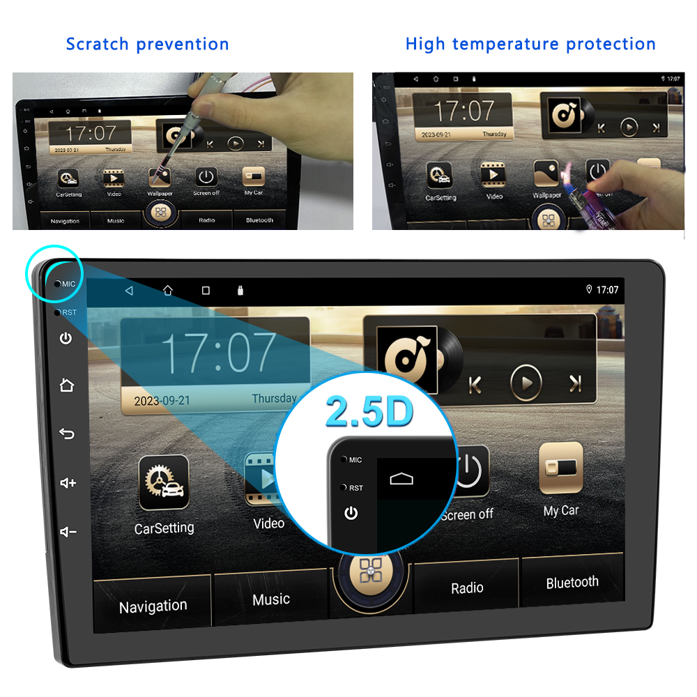 Wireless/Wired Carplay Android Auto Bluetooth FM Mirror Link Car Stereo 4 Core CPU 9" Screen Size MP5 Radio