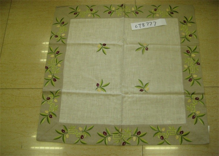 Natural Linen Decorative Table Cloths , Diamond Shape Restaurant Table Cloth