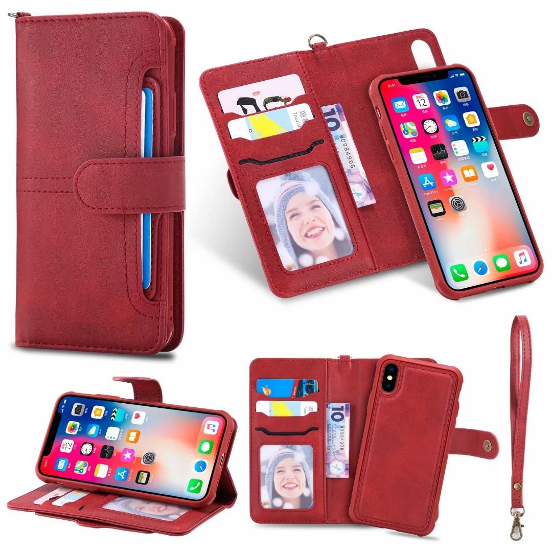 Multifunction Removable iPhone Leather Wallet Case with Card Slot, Phone Case for iPhone 6, iPhone 7