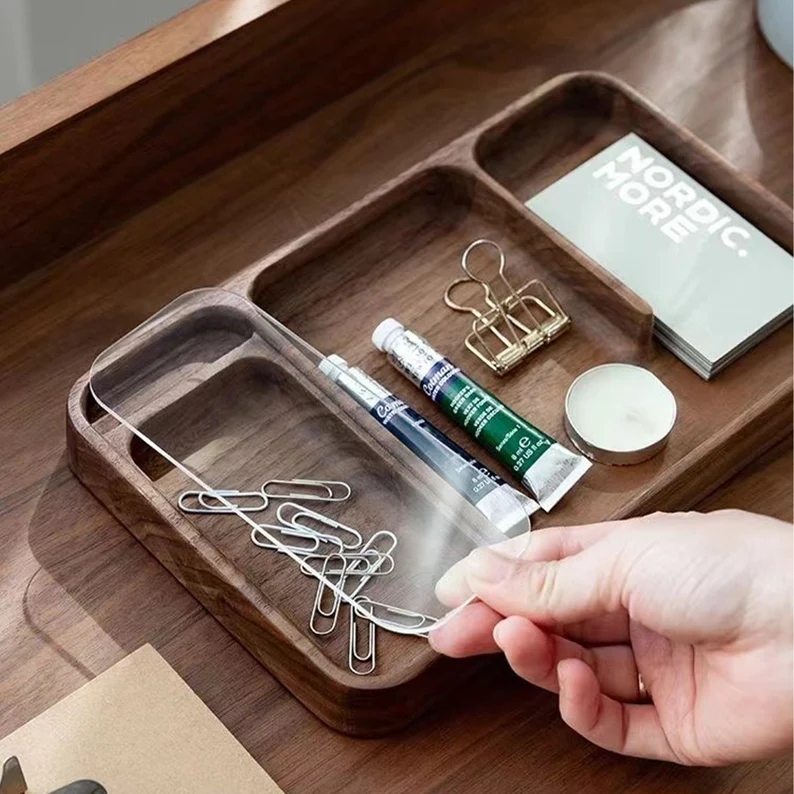 Personalized Wooden Jewelry Tray Catch All Tray with Lid Custom Valet Tray Desk Organization Wedding Gift Anniversary Gift