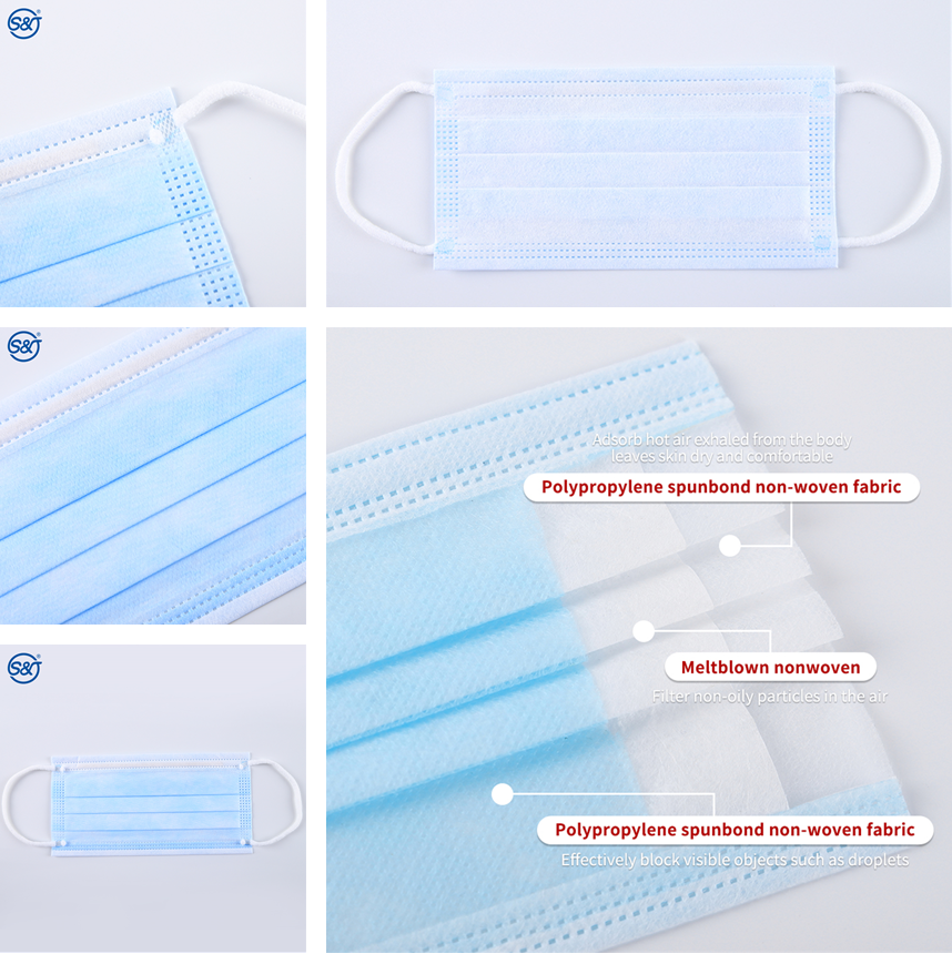 3 ply Disposable medical facemask mascarillas face maskss custom box design OEM wholesale maskss face