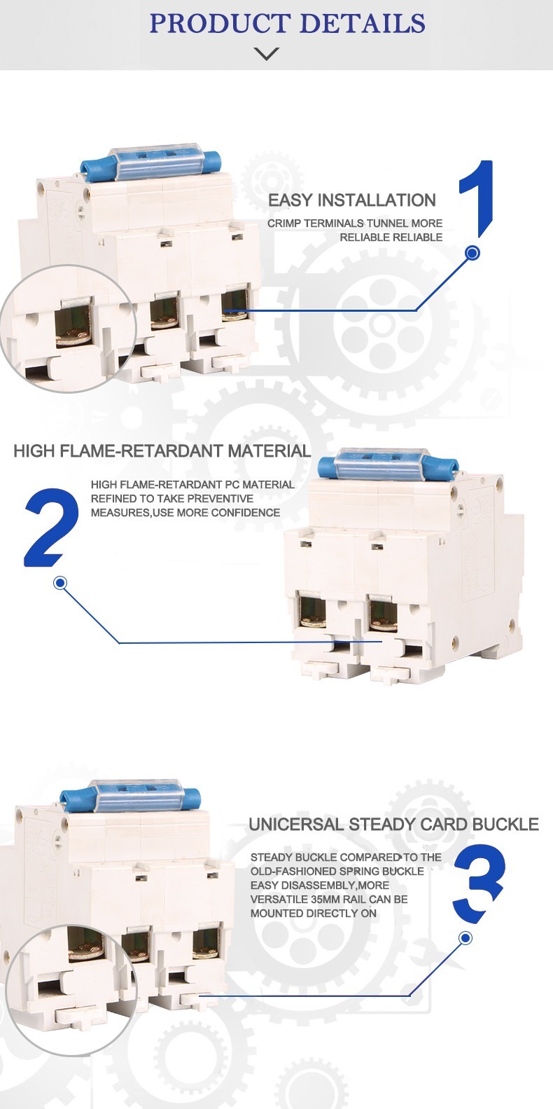 NBSe DZ47-100 Series Micro Circuit Breaker , Single Pole Mcb , Type D